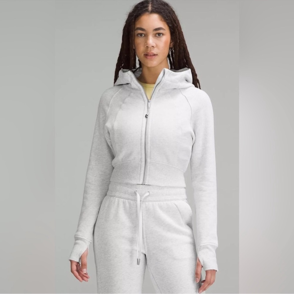 Lulu scuba cropped zip up hoodie